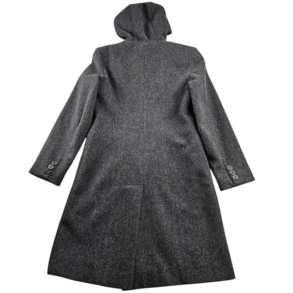 Marvin Richards Wool Hooded Coat Women' Medium Gray Long Sleeve Button Front USA - Picture 7 of 11